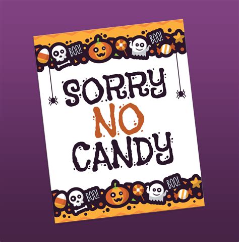 Printable Sorry No Candy Sign